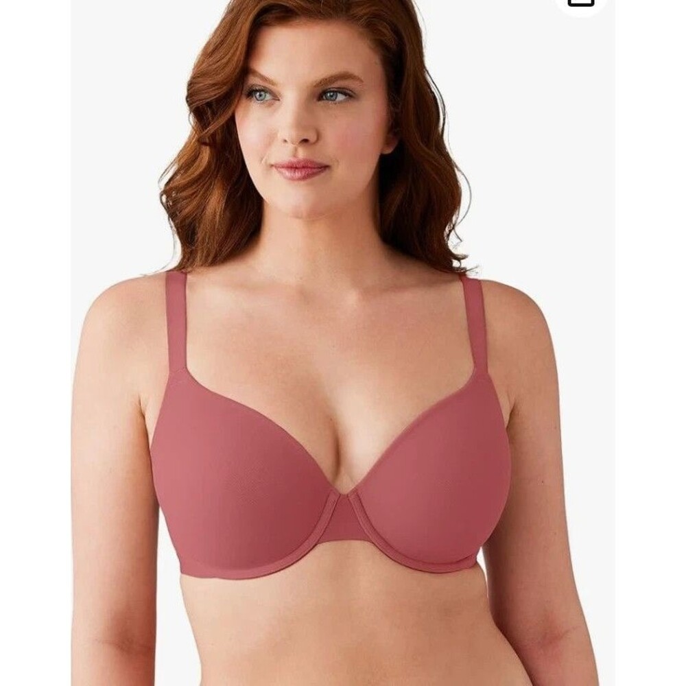 Wacoal 853387 Shape Revelation Shallow Top Underwire T Shirt Bra Rose Sz 36G